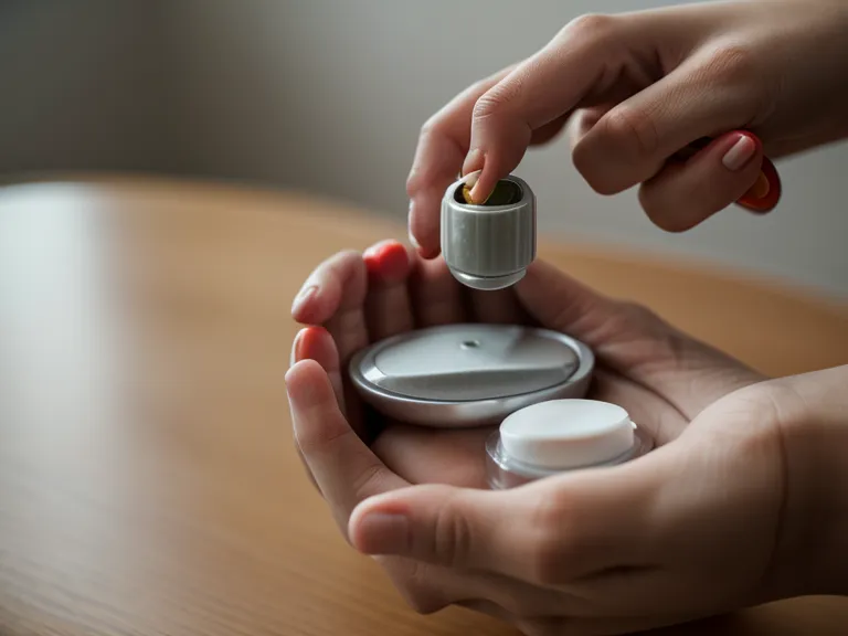 Audifort hearing supplement capsule held in hand for a senior wellness hearing test