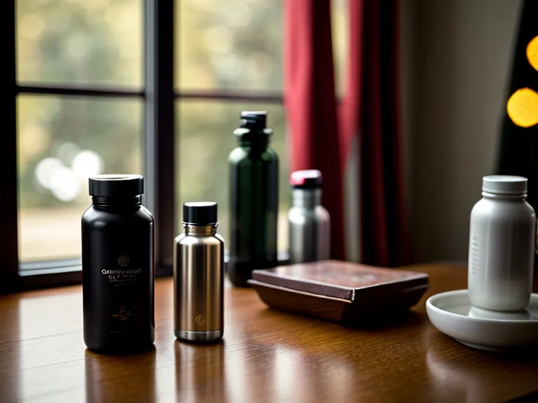 Audifort supplement bottle with a blurred family dinner in the background