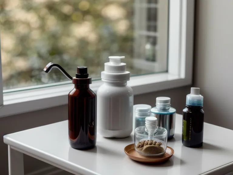 Hearing aids and size 312 batteries on a table, part of testing auditory support supplements alongside hearing aids.