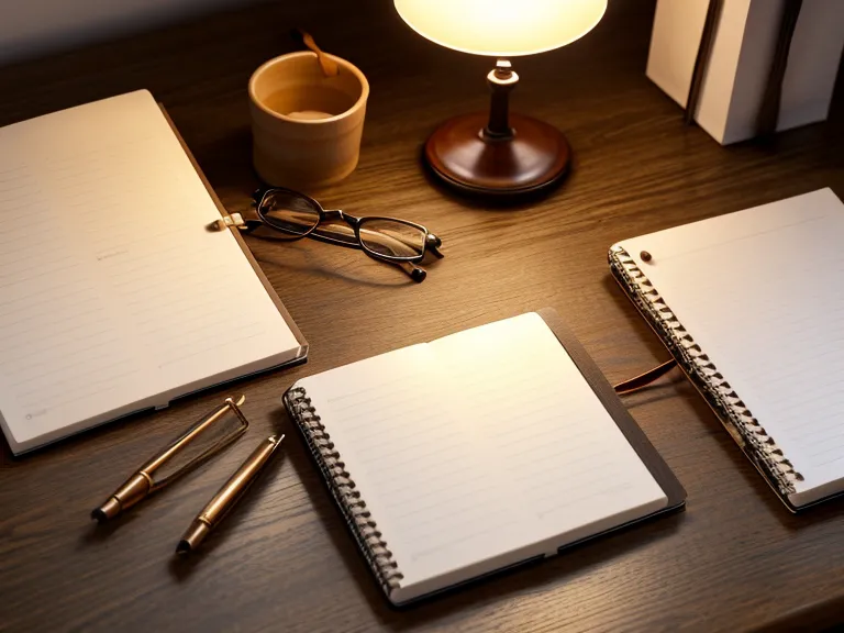 A personal supplement log tracking hearing health and senior wellness, notebook and reading glasses on a desk